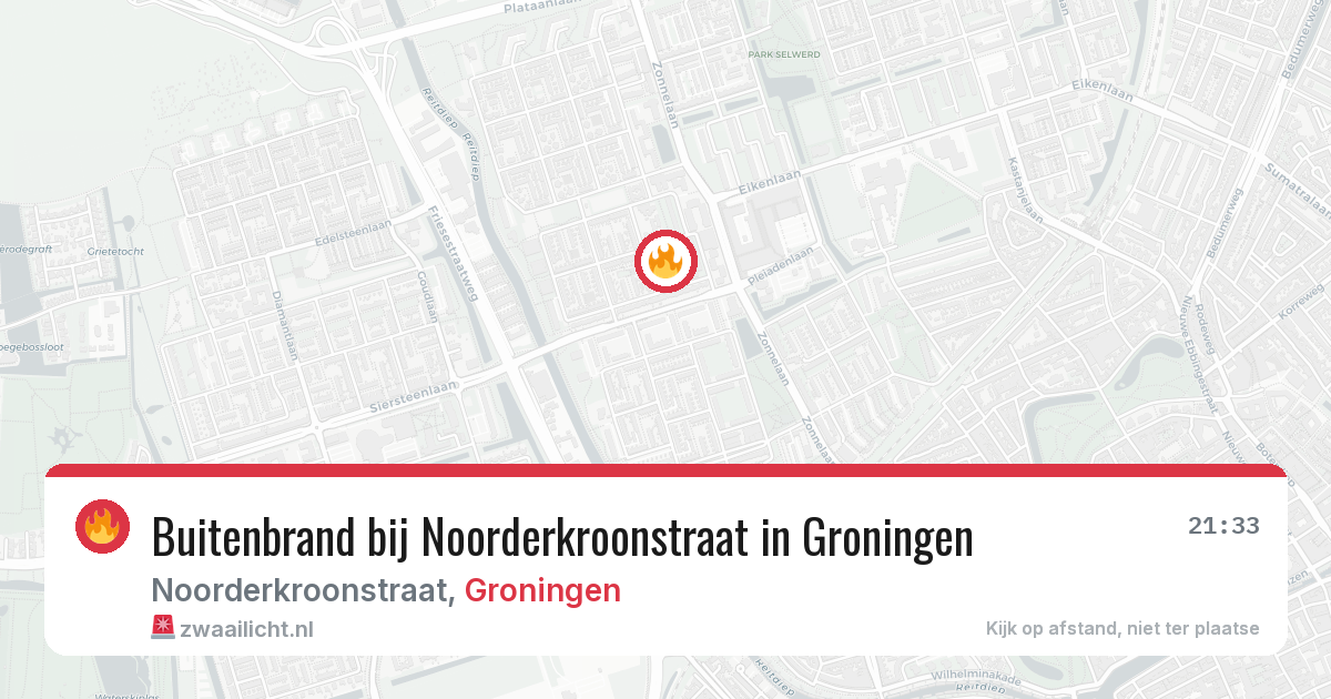 Buitenbrand bij Noorderkroonstraat in Groningen — 16 mrt 2026