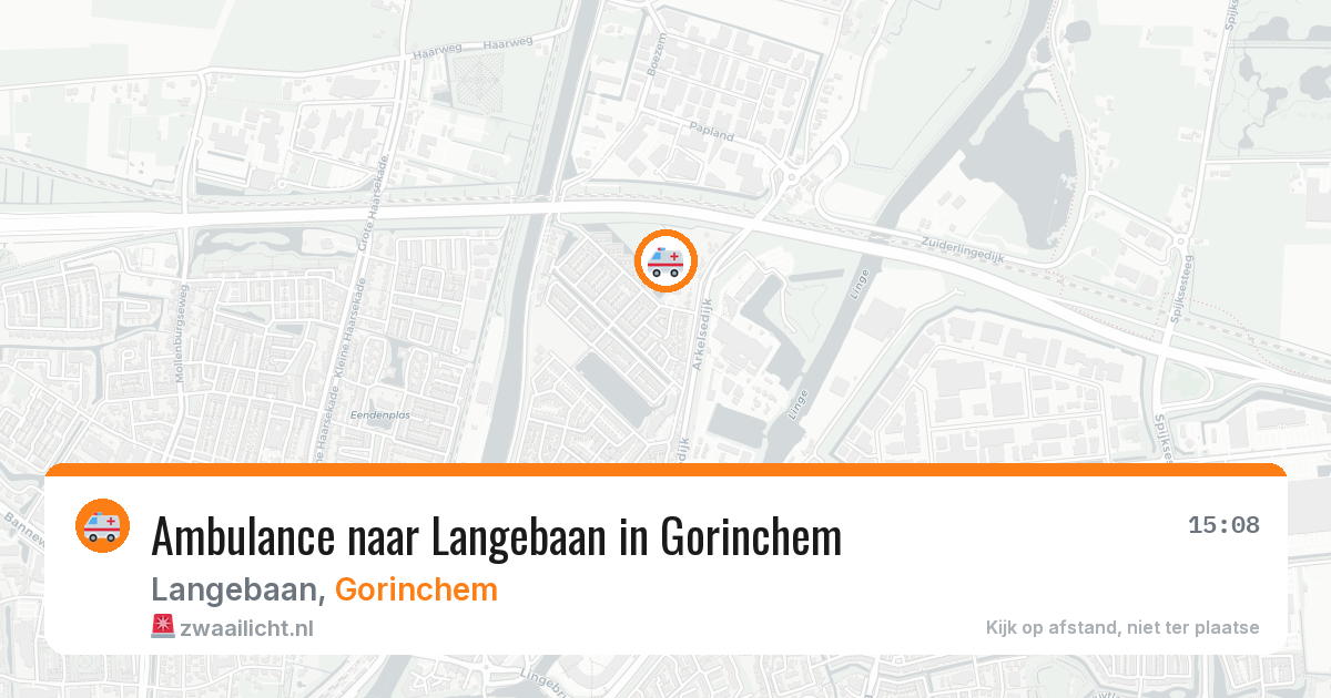 Ambulance naar Langebaan in Gorinchem — 16 mrt 2026