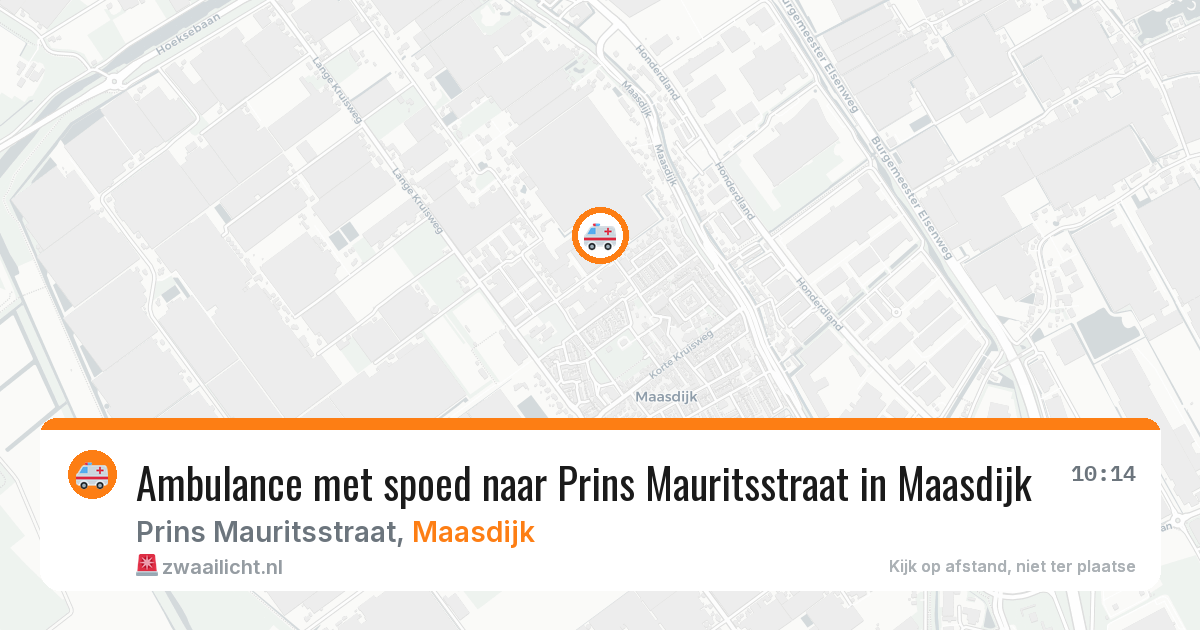 Ambulance met spoed naar Prins Mauritsstraat in Maasdijk — 22 mei 2026