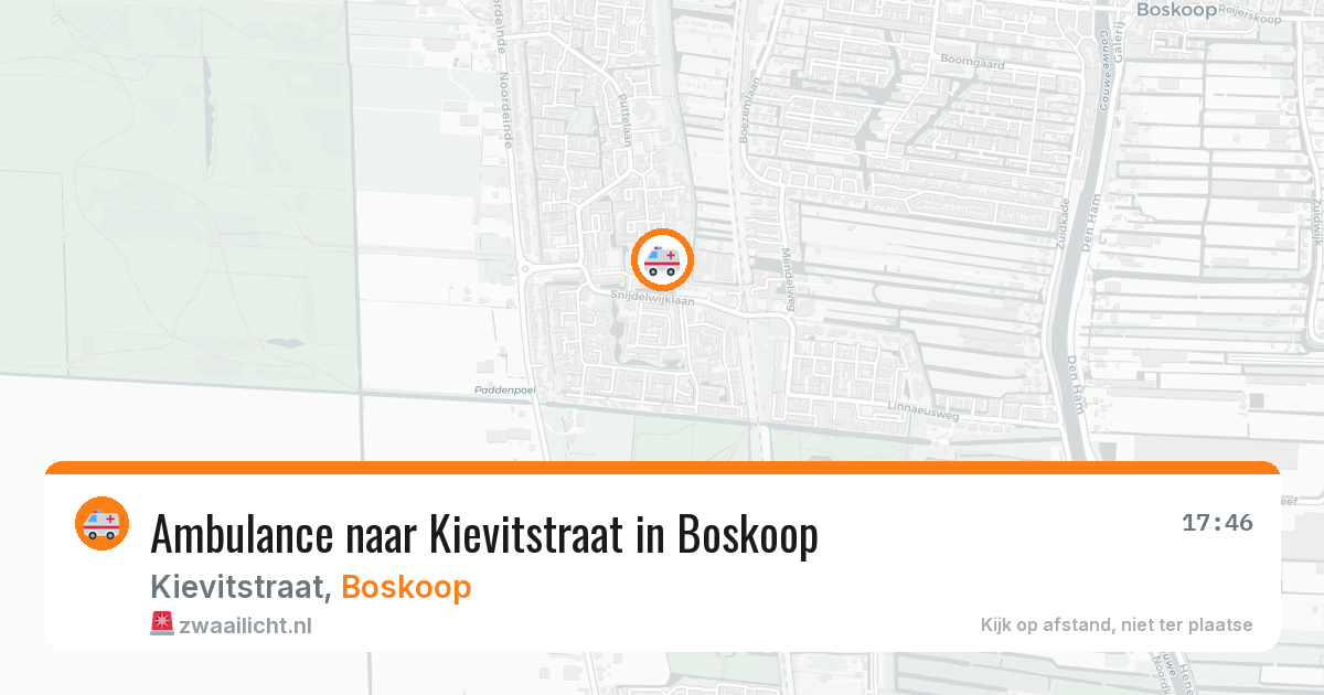 Ambulance naar Kievitstraat in Boskoop — 5 aug 2026