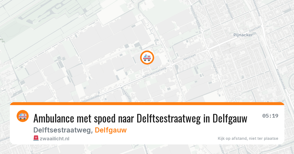 Ambulance met spoed naar Delftsestraatweg in Delfgauw — 6 jun 2026