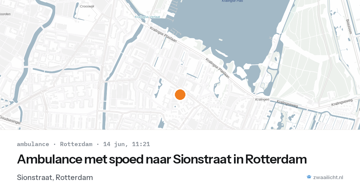 Ambulance met spoed naar Sionstraat in Rotterdam — 14 jun 2026