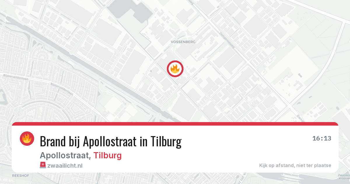 Brand bij Apollostraat in Tilburg — 5 mei 2026