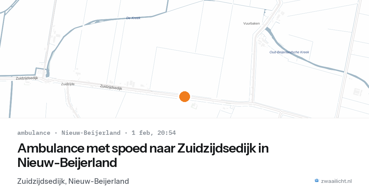 Ambulance met spoed naar Zuidzijdsedijk in Nieuw-Beijerland — 1 feb 2026