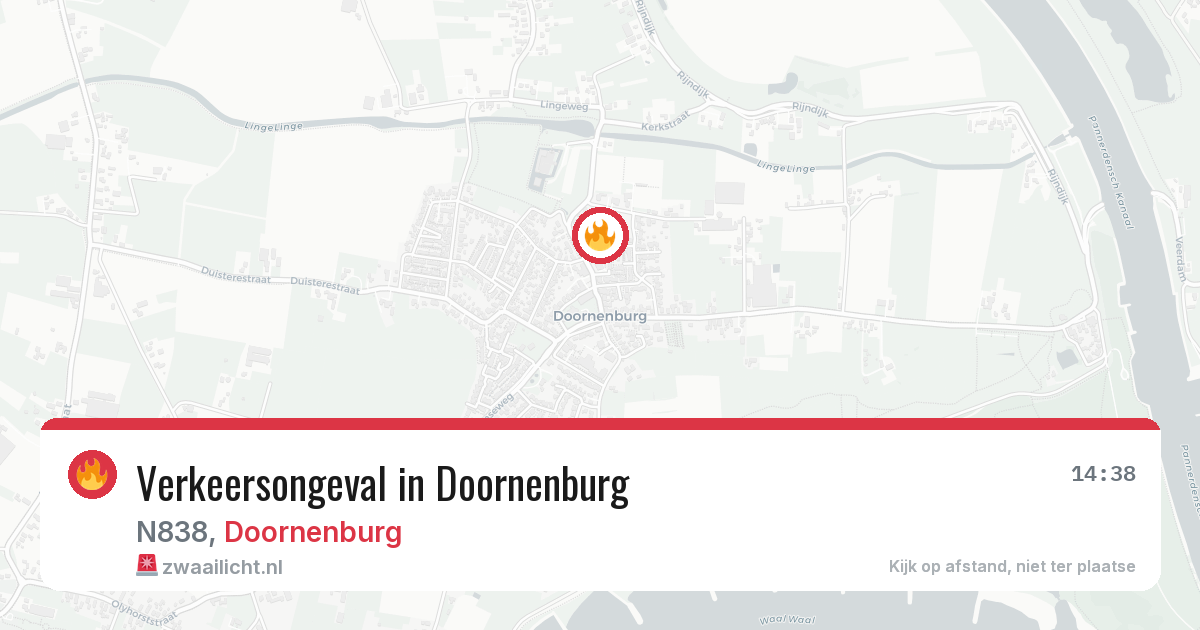 Verkeersongeval in Doornenburg — 13 jul 2026