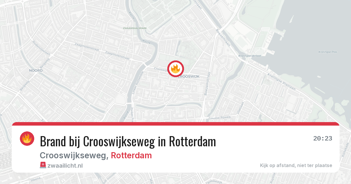 Brand bij Crooswijkseweg in Rotterdam — 13 aug 2026