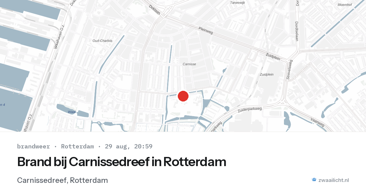 Brand bij Carnissedreef in Rotterdam — 29 aug 2026