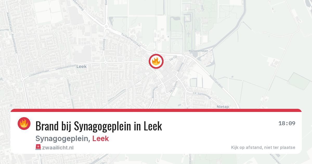 Brand bij Synagogeplein in Leek — 29 jun 2026