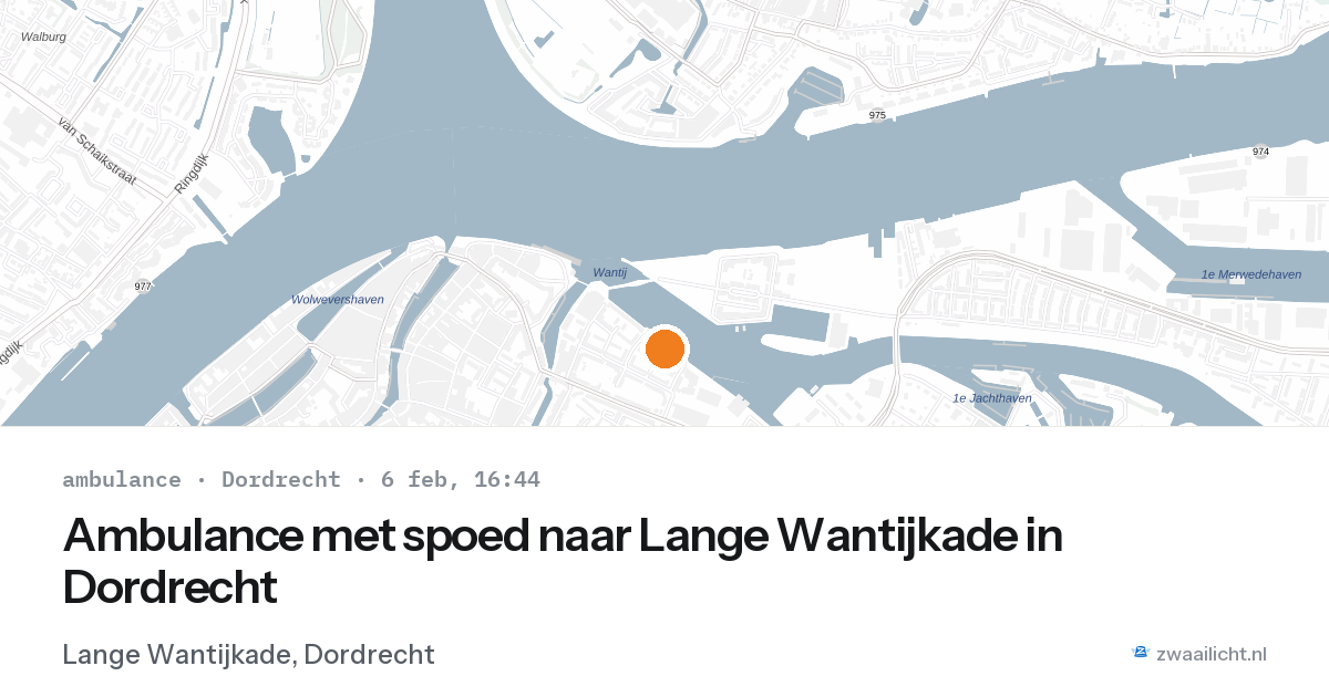 Ambulance met spoed naar Lange Wantijkade in Dordrecht — 6 feb 2026