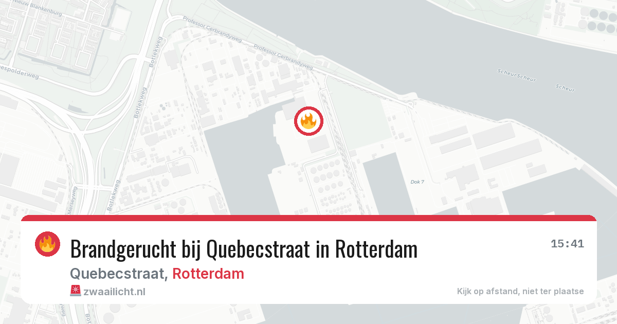 Brandgerucht bij Quebecstraat in Rotterdam — 4 aug 2026
