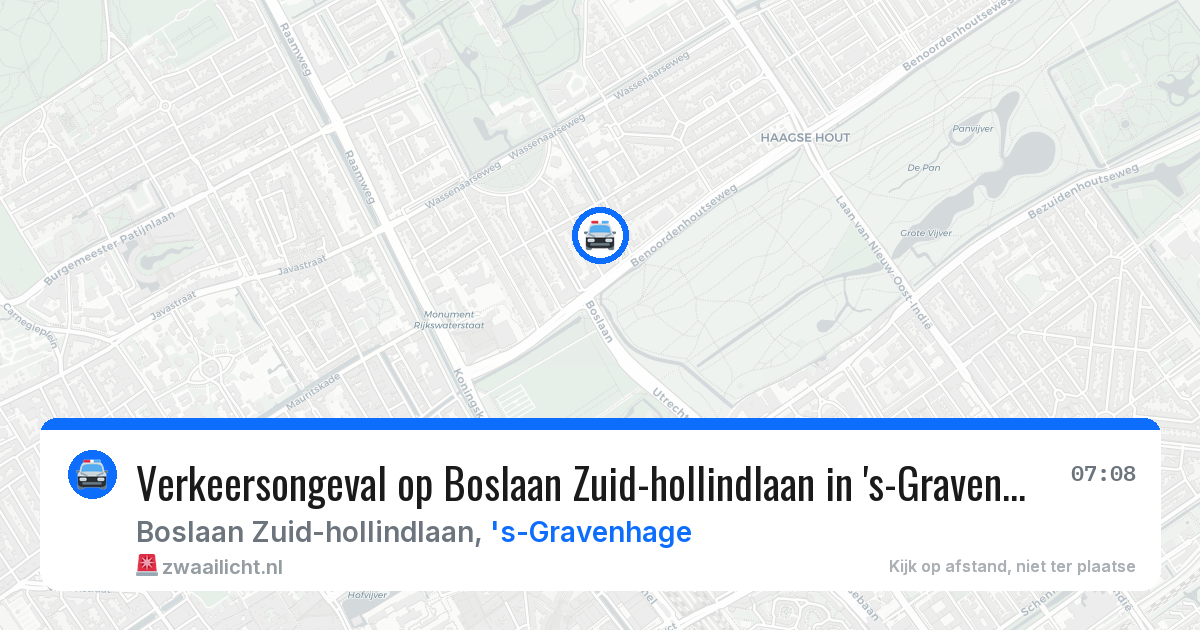 Verkeersongeval op Boslaan Zuid-hollindlaan in 's-Gravenhage — 8 jun 2026