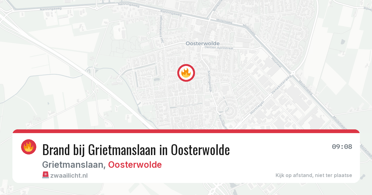 Brand bij Grietmanslaan in Oosterwolde — 1 apr 2026
