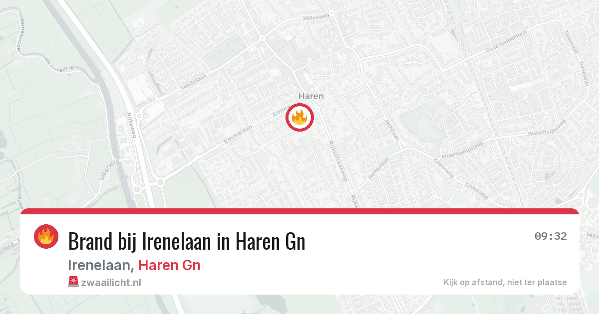Brand bij Irenelaan in Haren Gn — 24 mei 2026