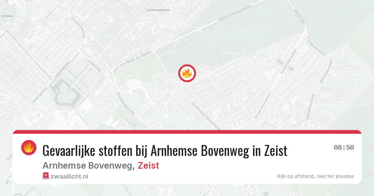 Gevaarlijke stoffen bij Arnhemse Bovenweg in Zeist — 25 mei 2026