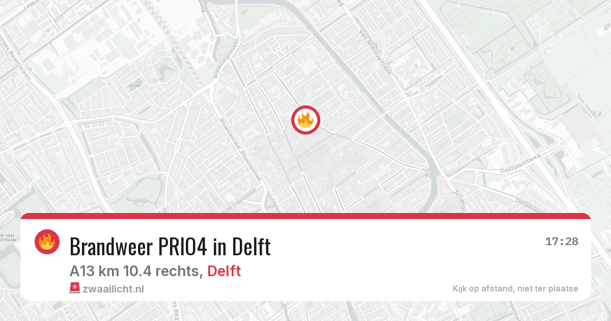 Brandweer PRIO4 in Delft — 1 jul 2026 | 🚨 Zwaailicht.nl