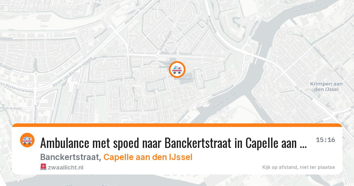 Ambulance met spoed naar Banckertstraat in Capelle aan den IJssel — 11 aug 2026