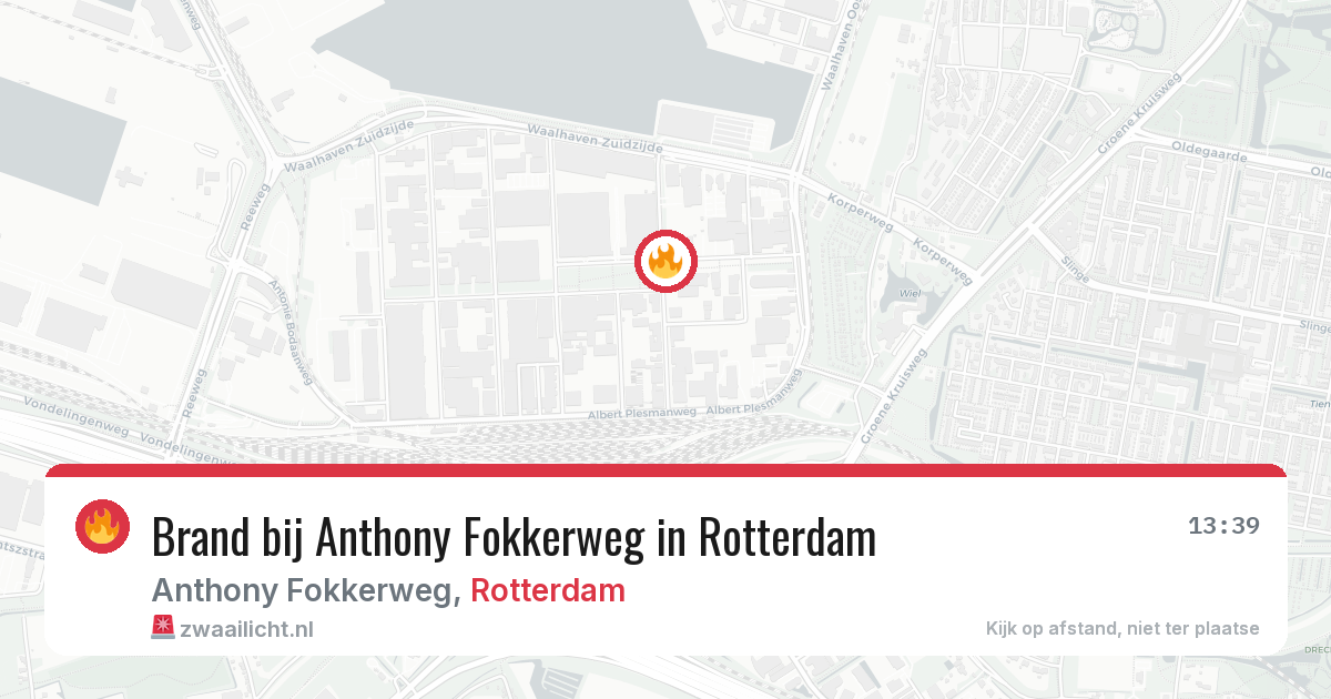 Brand bij Anthony Fokkerweg in Rotterdam — 4 mrt 2026