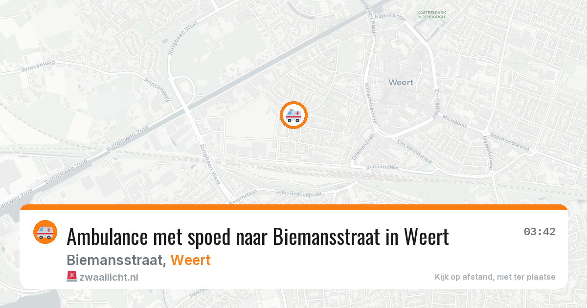 Ambulance met spoed naar Biemansstraat in Weert — 13 jul 2026