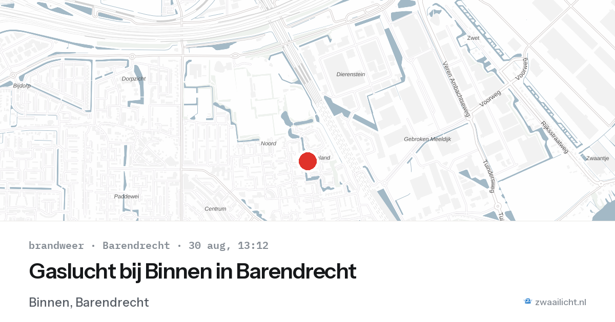 Gaslucht bij Binnen in Barendrecht — 30 aug 2026