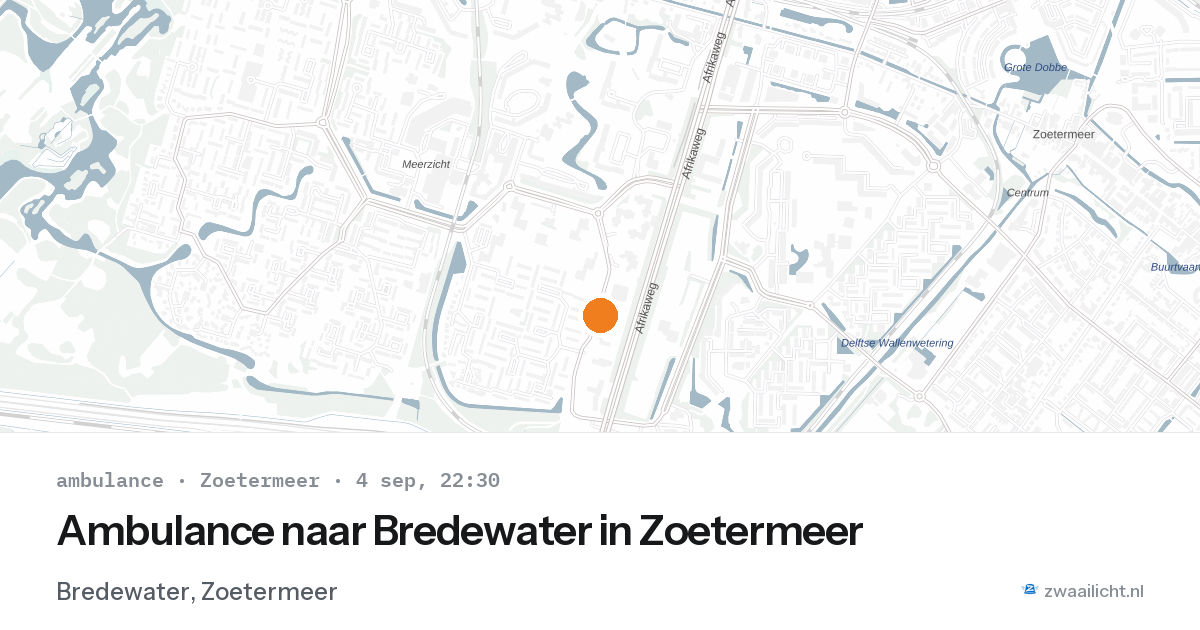 Ambulance naar Bredewater in Zoetermeer — 4 sep 2026