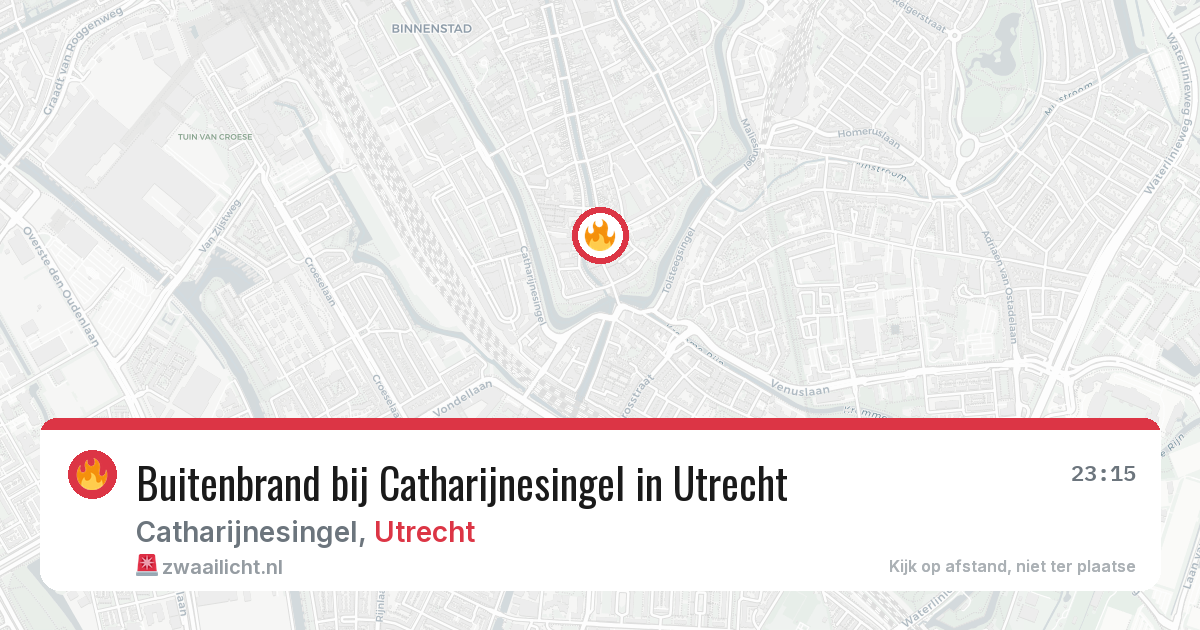 Buitenbrand bij Catharijnesingel in Utrecht — 7 aug 2026