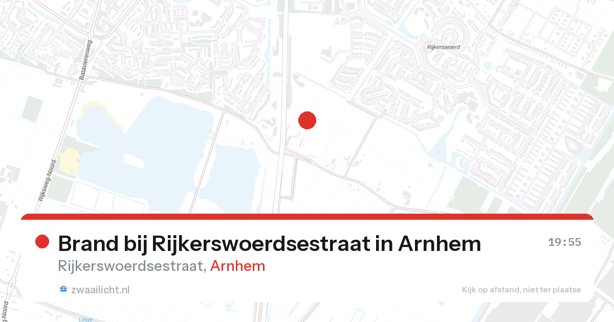 Brand bij Rijkerswoerdsestraat in Arnhem — 26 aug 2026