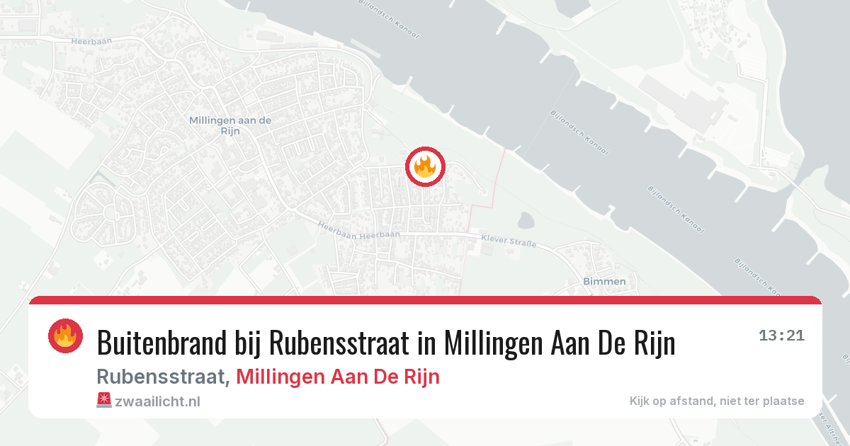 Buitenbrand bij Rubensstraat in Millingen Aan De Rijn — 30 jun 2026