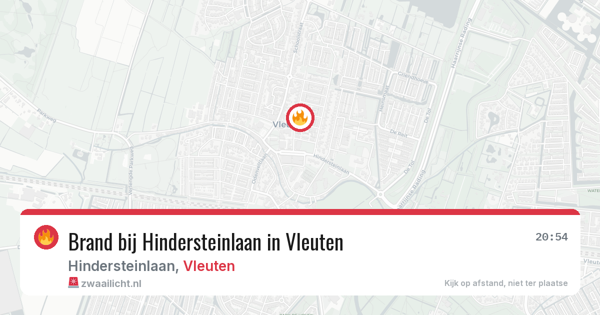 Brand bij Hindersteinlaan in Vleuten — 1 jun 2026
