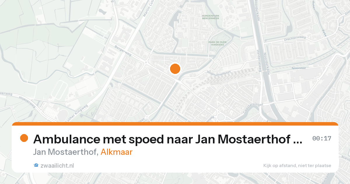 Ambulance met spoed naar Jan Mostaerthof in Alkmaar — 24 aug 2026