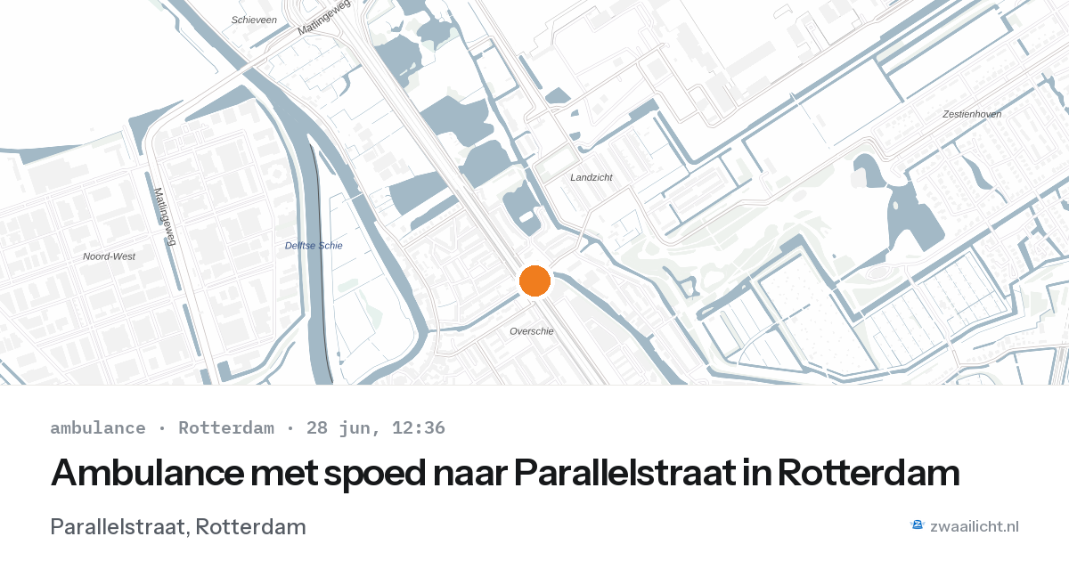 Ambulance met spoed naar Parallelstraat in Rotterdam — 28 jun 2026