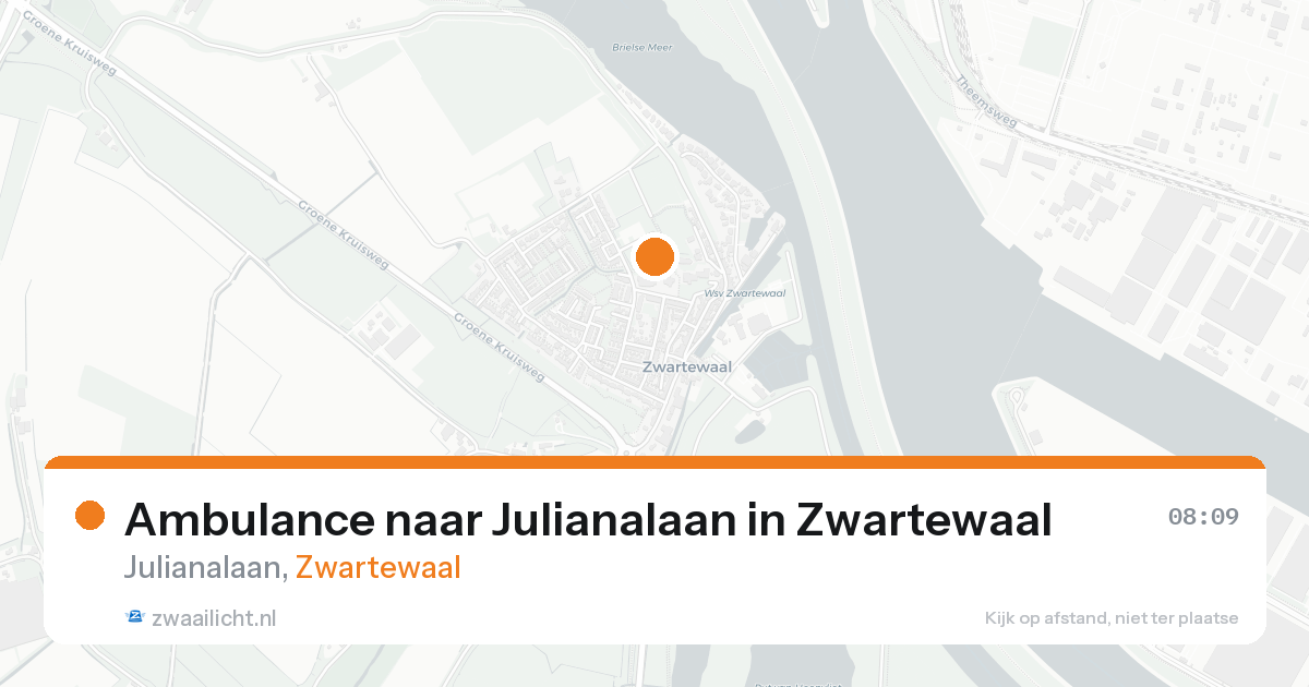 Ambulance naar Julianalaan in Zwartewaal — 22 aug 2026