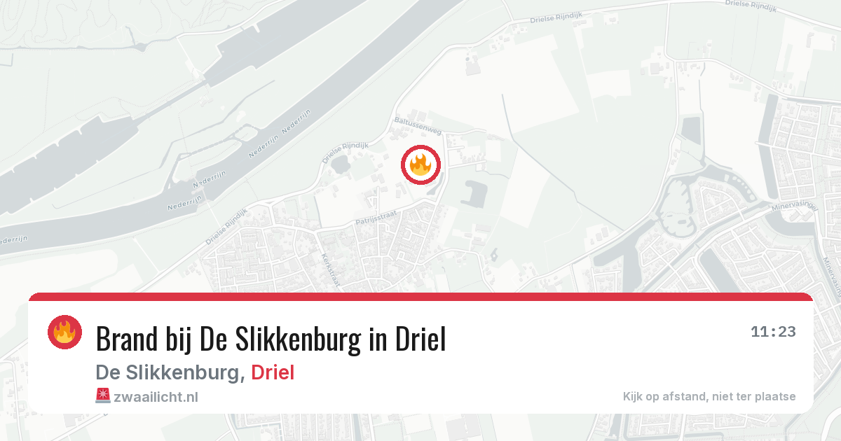 Brand bij De Slikkenburg in Driel — 28 mrt 2026