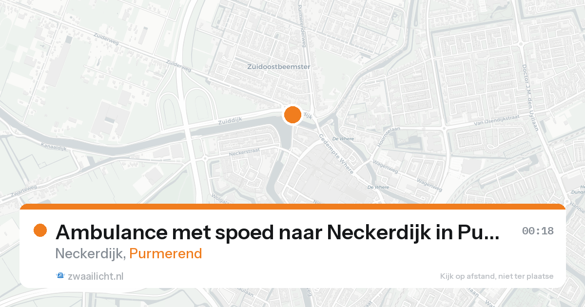 Ambulance met spoed naar Neckerdijk in Purmerend — 25 aug 2026