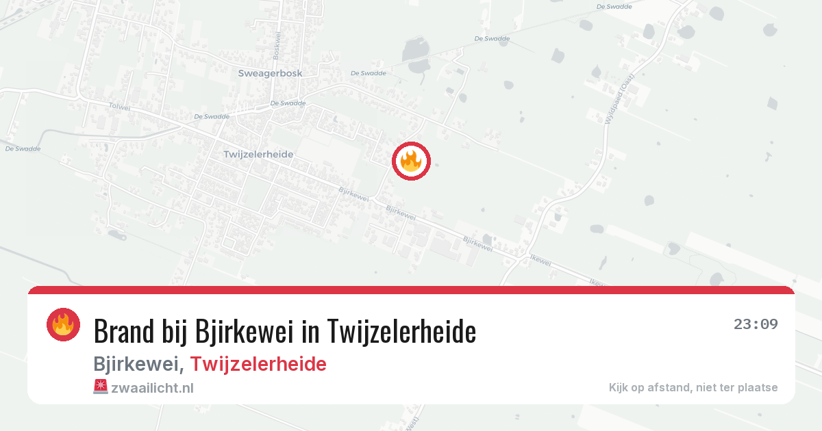 Brand bij Bjirkewei in Twijzelerheide — 25 apr 2026