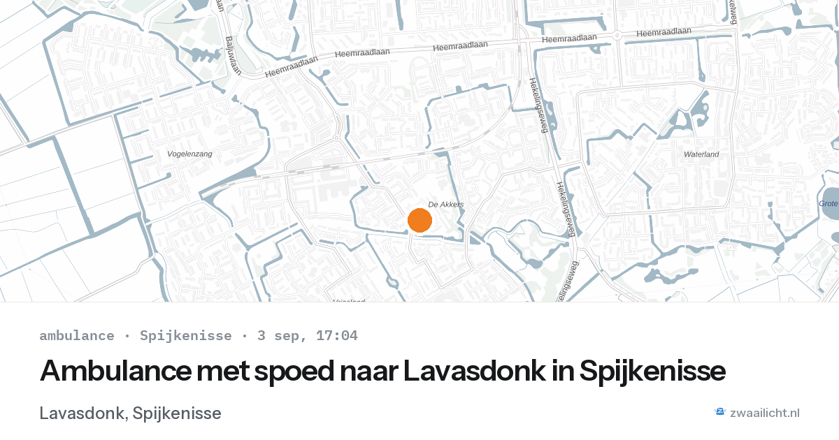 Ambulance met spoed naar Lavasdonk in Spijkenisse — 3 sep 2026