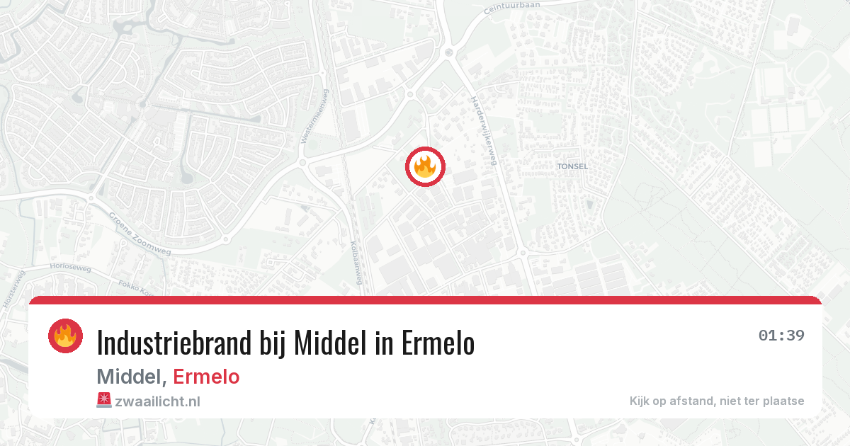 Industriebrand bij Middel in Ermelo — 1 mei 2026