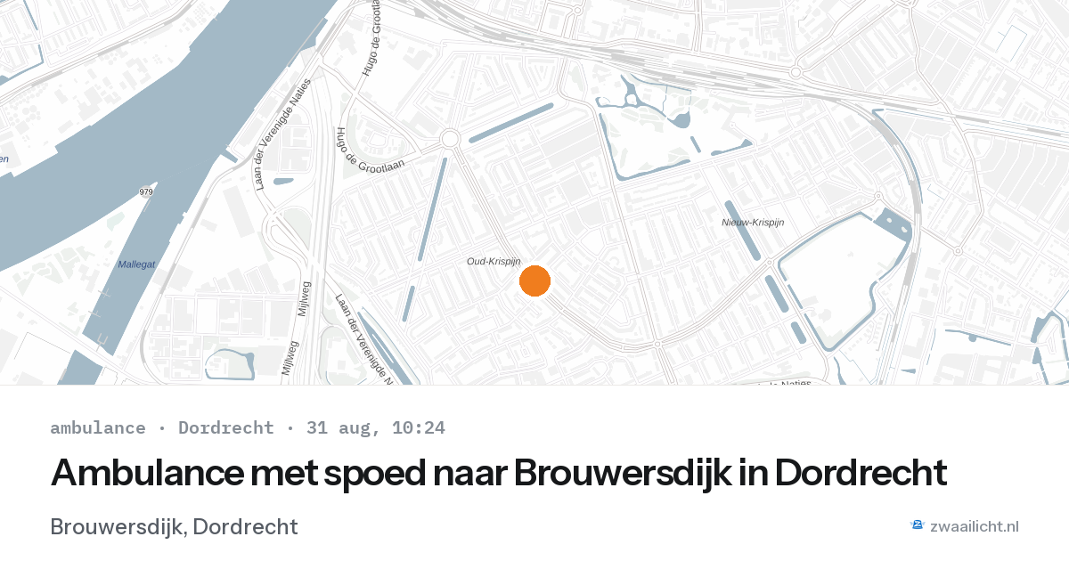 Ambulance met spoed naar Brouwersdijk in Dordrecht — 31 aug 2026