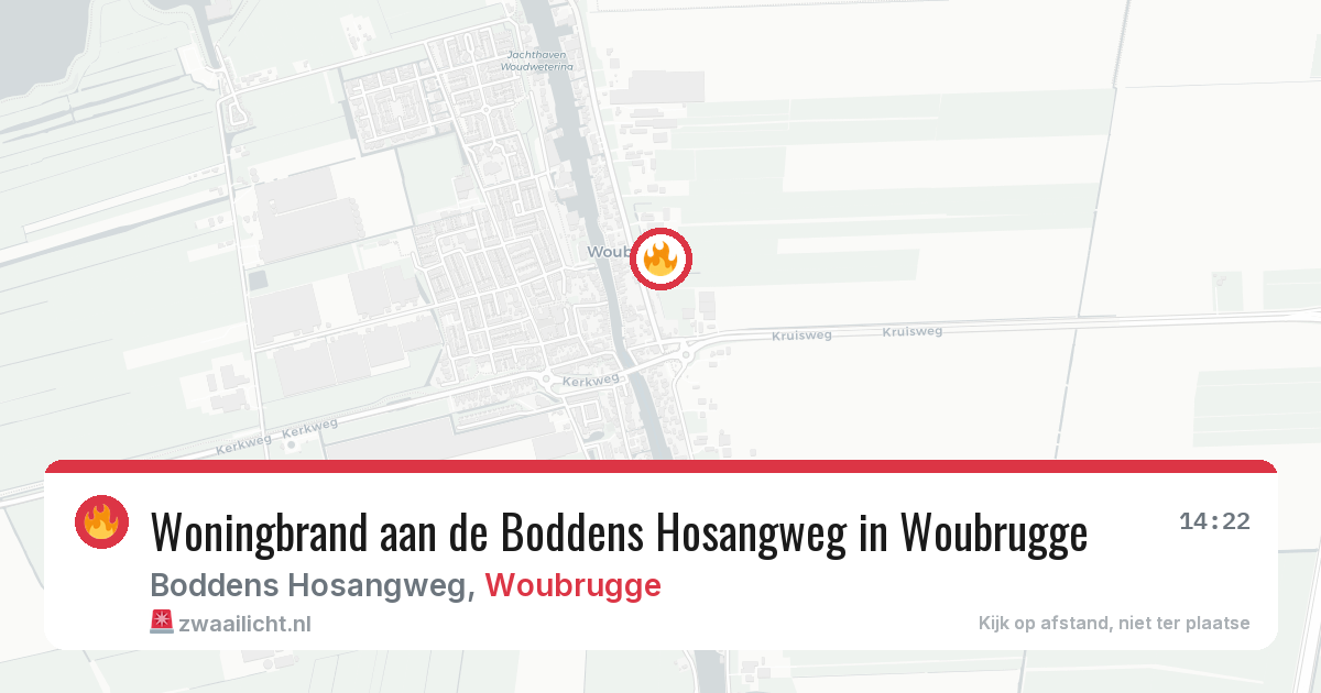 Woningbrand aan de Boddens Hosangweg in Woubrugge — 9 mei 2026