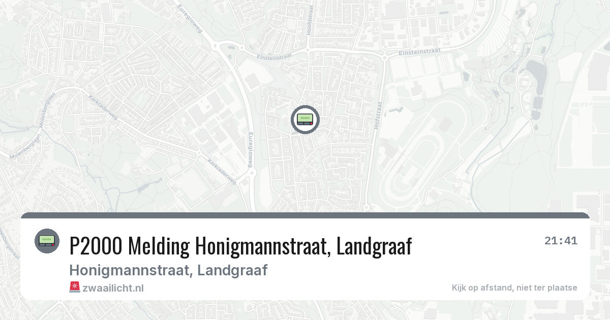P2000 Melding Honigmannstraat, Landgraaf — 21 jun 2026