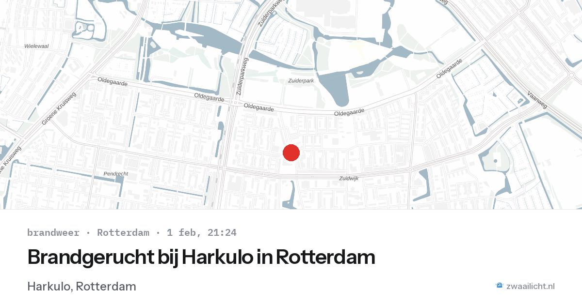 Brandgerucht bij Harkulo in Rotterdam — 1 feb 2026