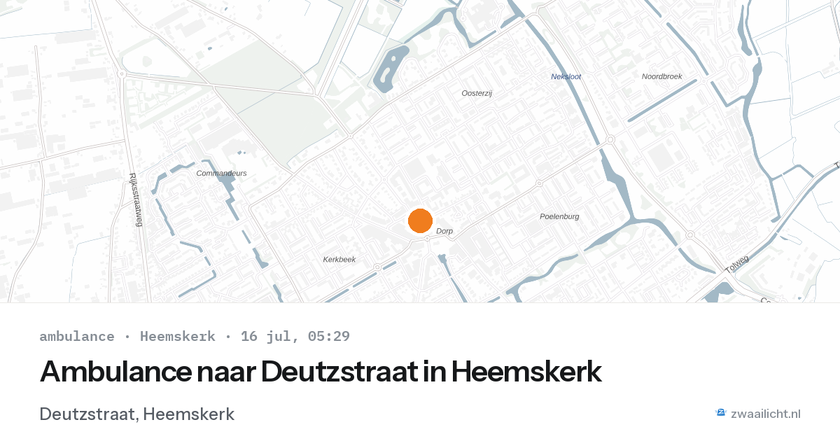 Ambulance naar Deutzstraat in Heemskerk — 16 jul 2026