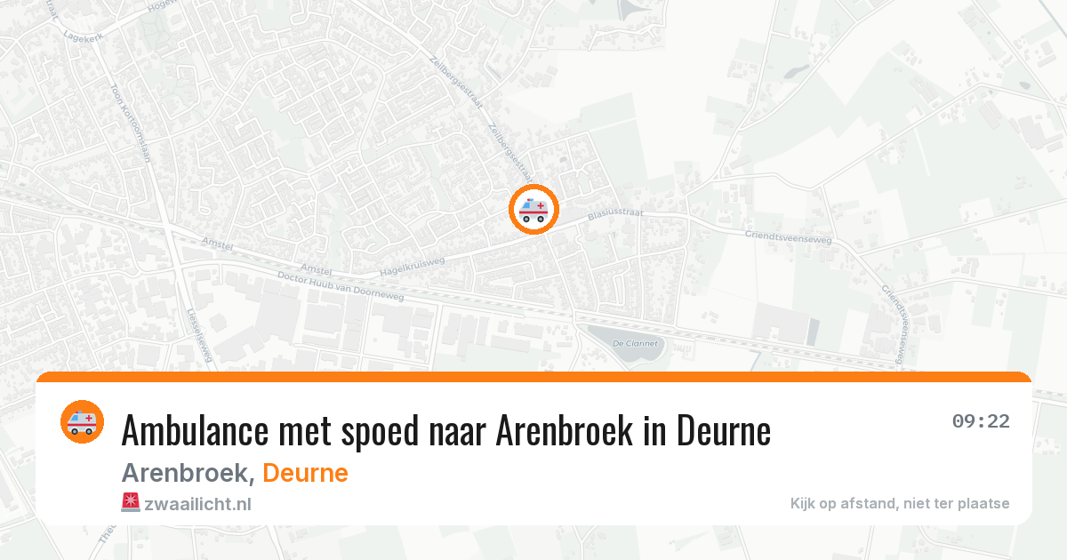 Ambulance met spoed naar Arenbroek in Deurne — 29 jul 2026