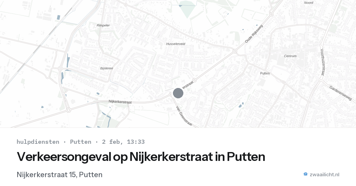 Verkeersongeval op Nijkerkerstraat in Putten — 2 feb 2026