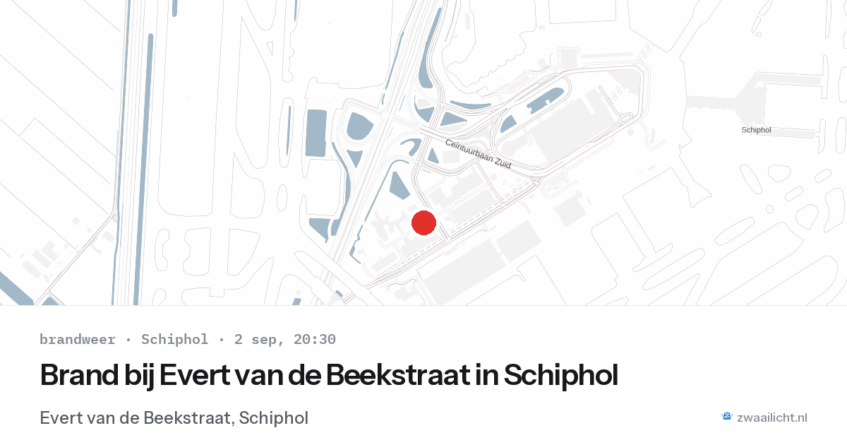 Brand bij Evert van de Beekstraat in Schiphol — 2 sep 2026