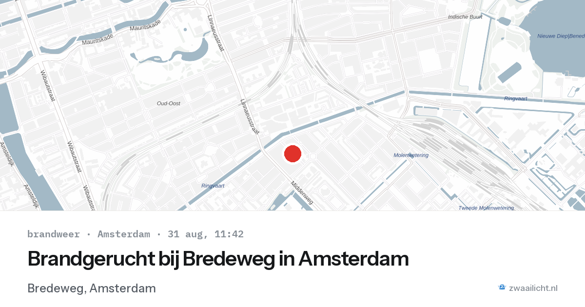 Brandgerucht bij Bredeweg in Amsterdam — 31 aug 2026