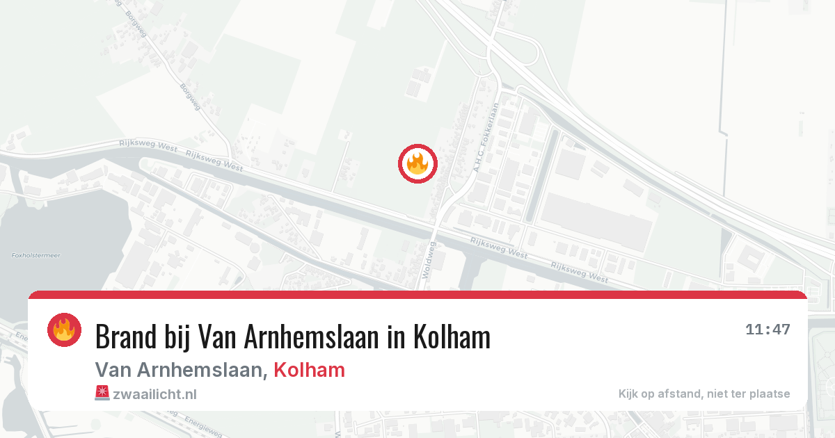 Brand bij Van Arnhemslaan in Kolham — 20 jun 2026