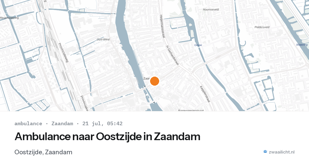 Ambulance naar Oostzijde in Zaandam — 21 jul 2026