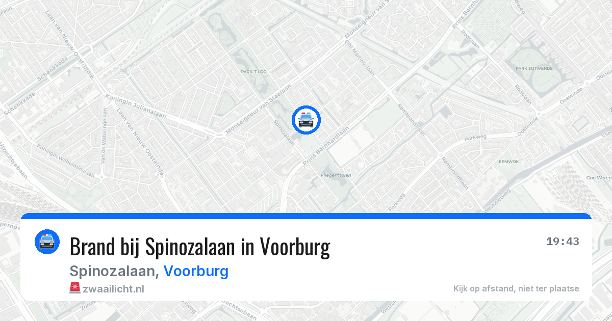 Brand bij Spinozalaan in Voorburg — 26 apr 2026