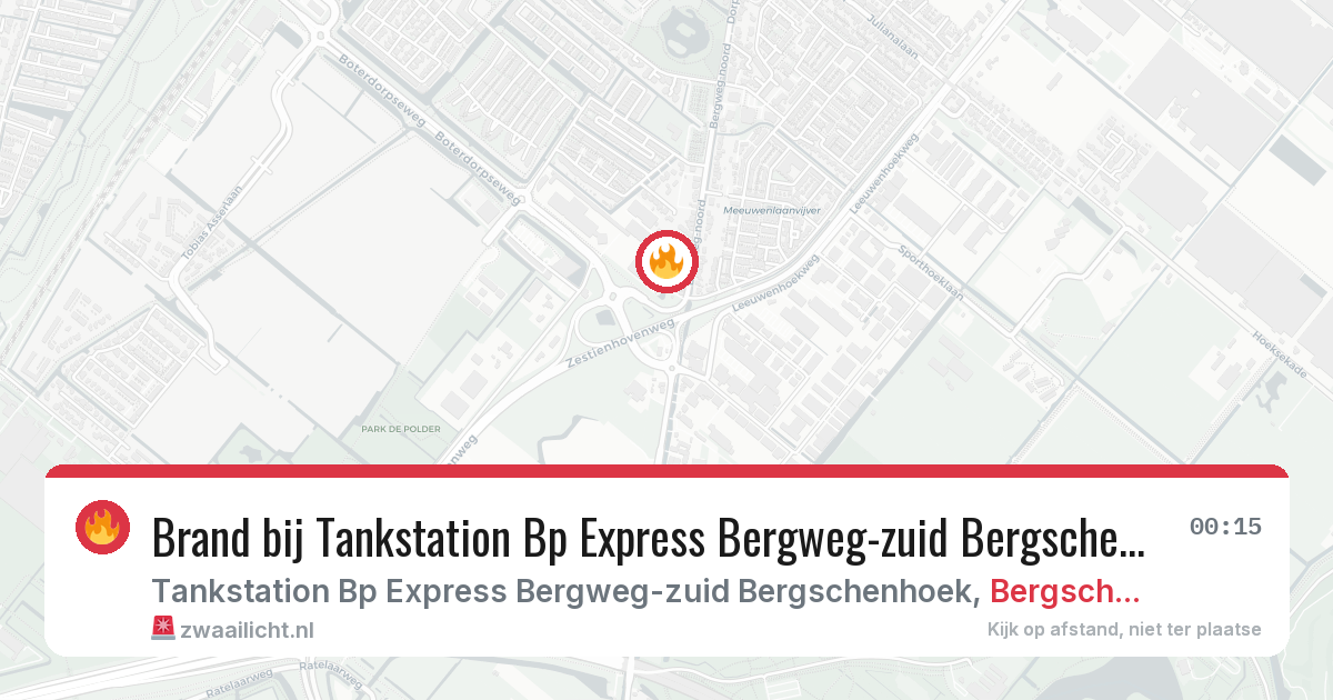 Brand bij Tankstation Bp Express Bergweg-zuid Bergschenhoek in Bergschenhoek — 15 mei 2026