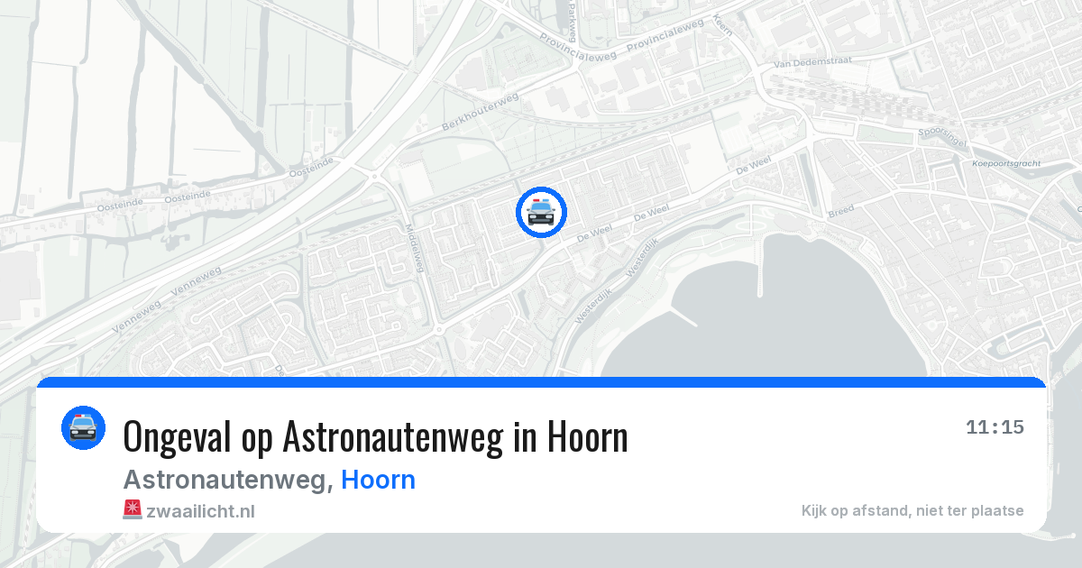 Ongeval op Astronautenweg in Hoorn — 9 aug 2026